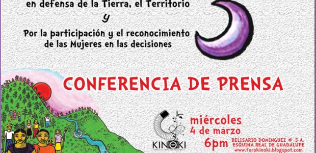 El Centro de Derechos de la Mujer de Chiapas (CDMCH) convoca a una conferencia de prensa a realizarse este miércoles 4 de marzo de 2015...